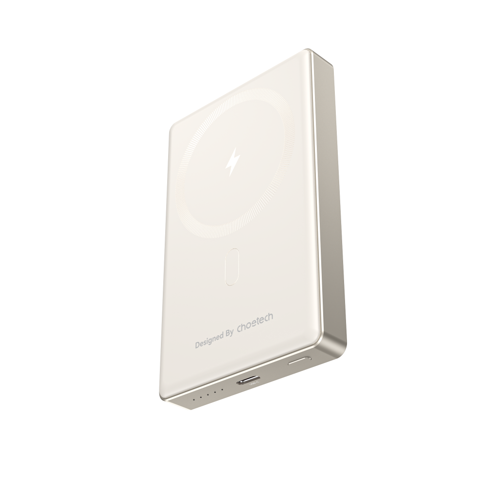 Choetech PD20W 10000 mAh Ultra-thin Magnetic Power Bank White